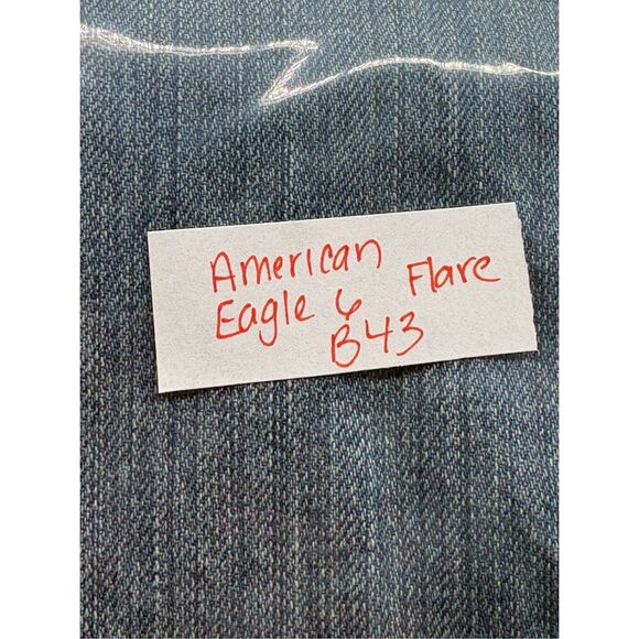 American Eagle Jeans Real‎ Flare Distressed Women Size 6 Blue Mid Rise - Picture 10 of 10